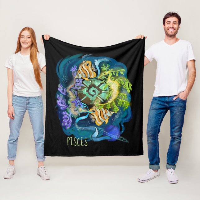 Pisces Zodiac Sign Fleecedecke (Beispiel)