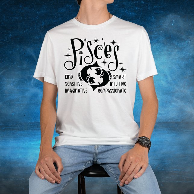 Pisces Zodiac Sign Horoskop Persönliche Merkmale T-Shirt (Von Creator hochgeladen)