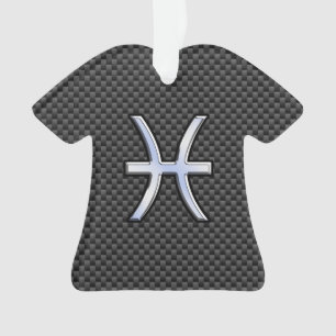 Pisces Zodiac Sign im Carbon Fiber Style Ornament