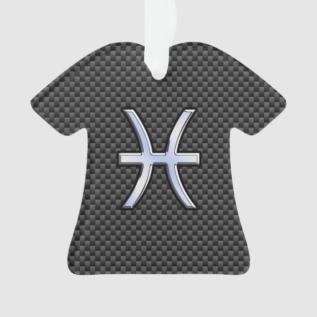 Pisces Zodiac Sign im Carbon Fiber Style Ornament (Vorderseite)