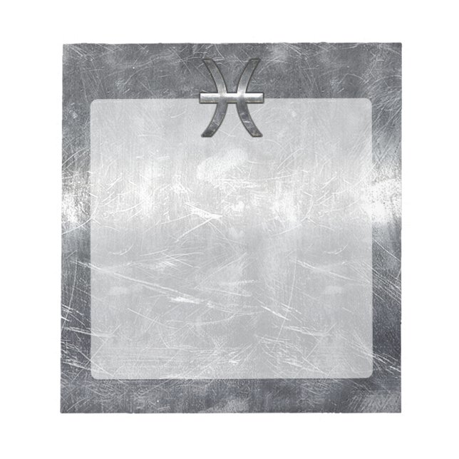 Pisces Zodiac Sign im Grunge-Stil Notizblock (Vorderseite)