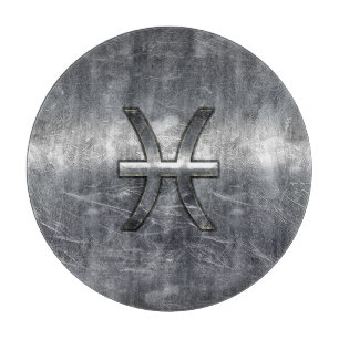 Pisces Zodiac Sign im Grunge-Stil Schneidebrett