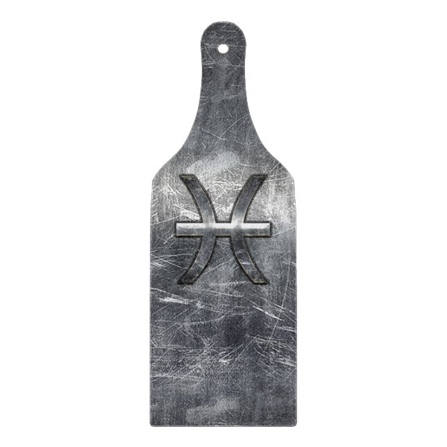 Pisces Zodiac Sign im Grunge-Stil Schneidebrett (Vorderseite)