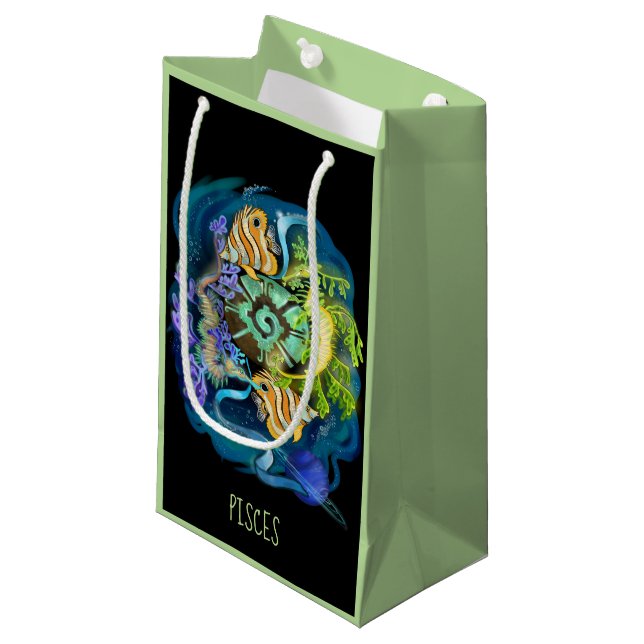 Pisces Zodiac Sign Kleine Geschenktüte (Vorderseite Schrägansicht)