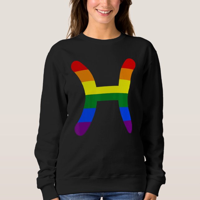 Pisces Zodiac Sign Lgbt Sweatshirt (Vorderseite)
