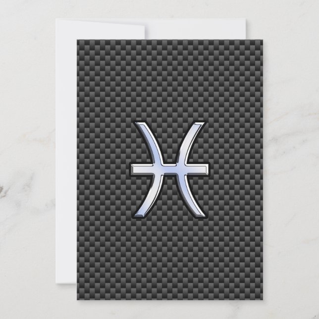 Pisces Zodiac Sign on Carbon Fibre Print (Vorderseite)