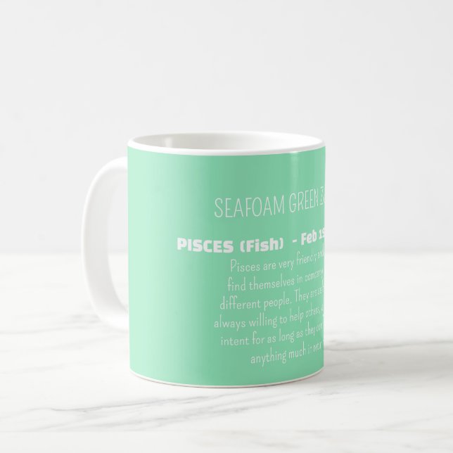 PISCES Zodiac Sign Personality Traits Kaffeetasse (Vorderseite Links)