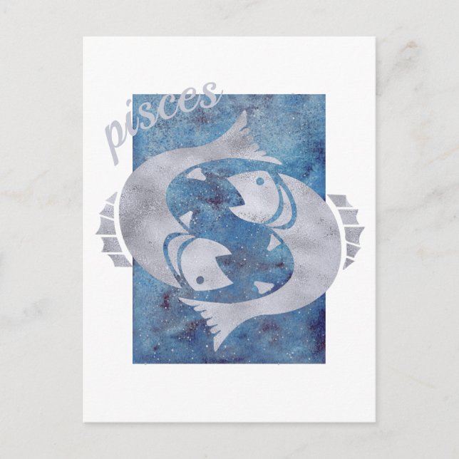 Pisces Zodiac Sign Postcard Postkarte (Vorderseite)