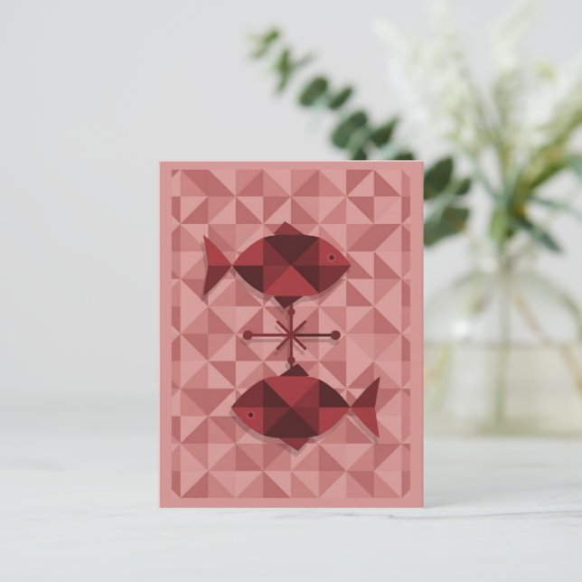Pisces Zodiac Sign Postkarte (Stehend Vorderseite)
