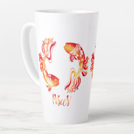 Pisces zodiac sign red orange glitter fish Zodiac Milchtasse