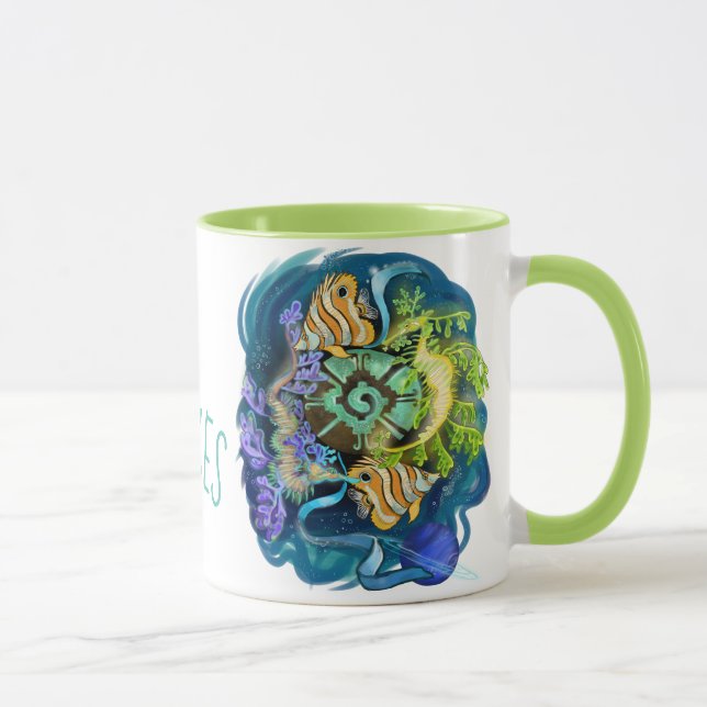 Pisces Zodiac Sign Tasse (Rechts)