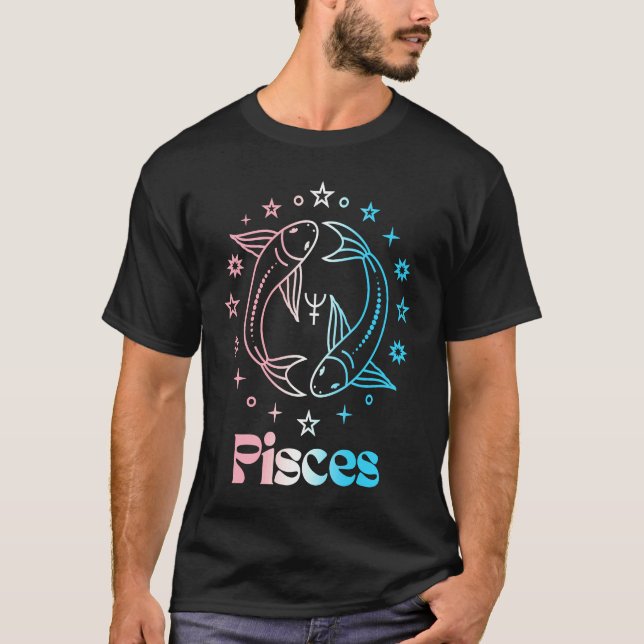 Pisces Zodiac Sign Trans Transgender Astrology LGB T-Shirt (Vorderseite)
