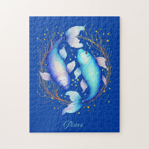 Pisces Zodiac Sign, zwei graceful Koi Fisch Puzzle