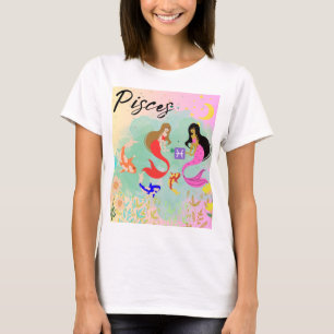 Pisces Zodiac Signature Horoskop Astrologie Frauen T-Shirt
