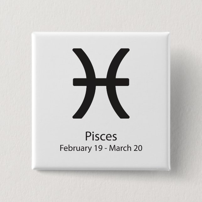 Pisces zodiac signe 19. Februar - März 20 Button (Vorderseite)