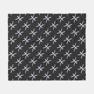 Pisces Zodiac Silver Symbol Black Snake Skin Stil Fleecedecke