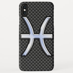 Pisces Zodiac Silver Symbol Carbon Fiber Case-Mate iPhone Hülle