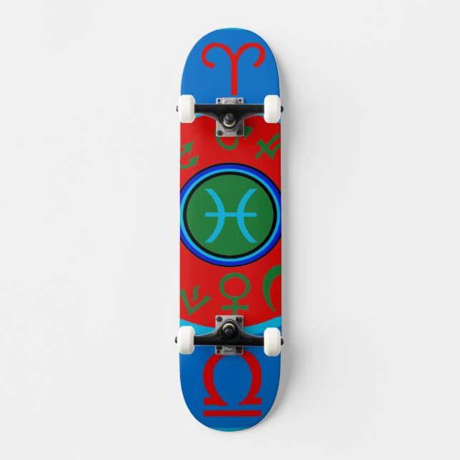 Pisces Zodiac Skateboard (Vorderseite)
