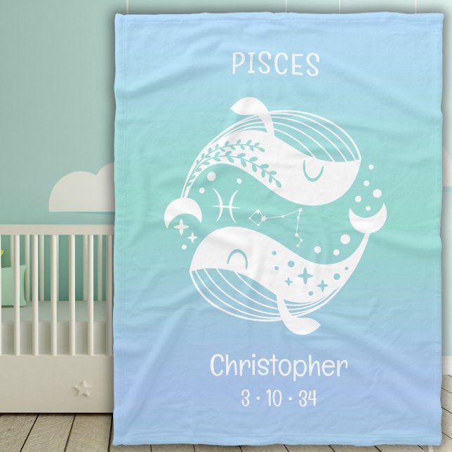 Pisces Zodiac Star Name Birthdate Blue Baby Fleecedecke (Von Creator hochgeladen)