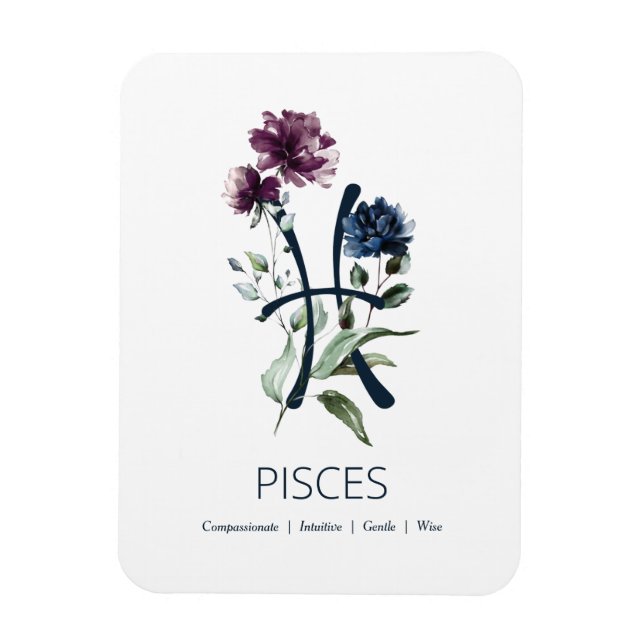 Pisces Zodiac Star Sign Magnet (Vertikal)