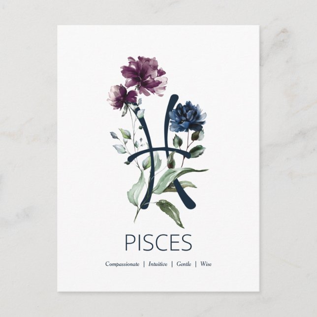 Pisces Zodiac Star Sign Postkarte (Vorderseite)