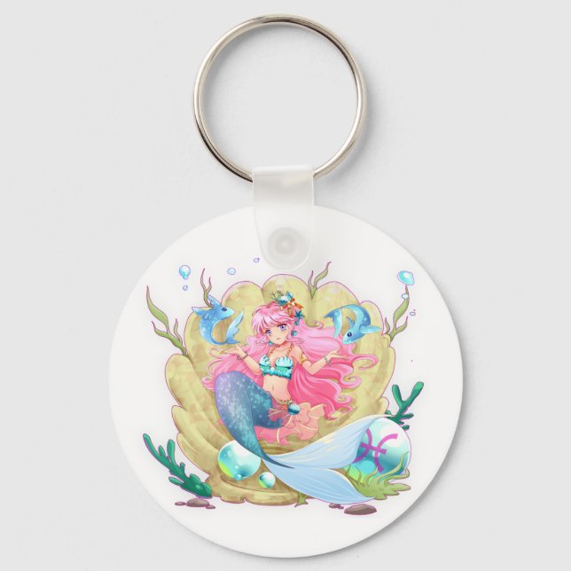 Pisces zodiac Sternzeichen Horoskop Astrologie Schlüsselanhänger (Vorderseite)