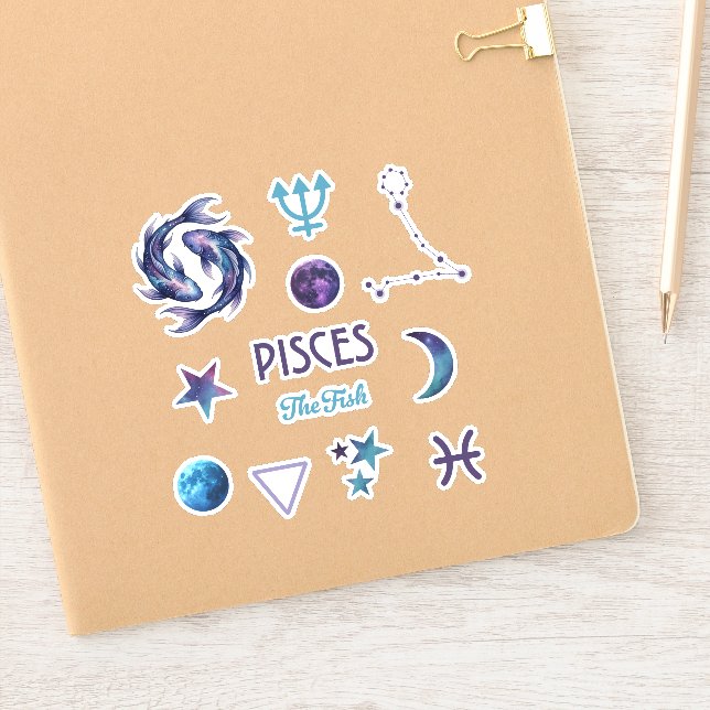 Pisces Zodiac Sticker Collection (Notizbuch)