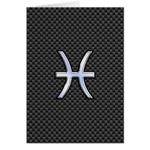 Pisces Zodiac Symbol auf Carbon Fibre Print