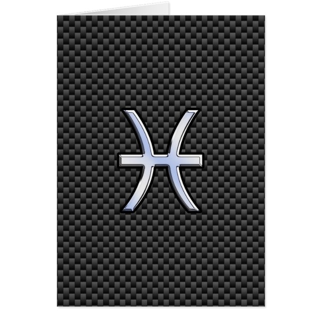 Pisces Zodiac Symbol auf Carbon Fibre Print (Vorne)