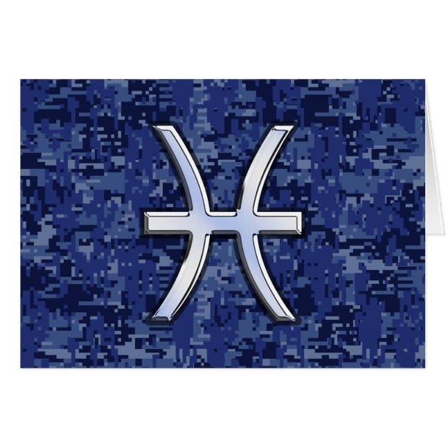 Pisces Zodiac-Symbol auf der Navy Blue Digital-Cam (Vorderseite (Horizontal))