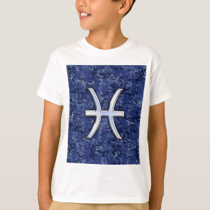 Pisces Zodiac-Symbol auf der Navy Blue Digital-Cam T-Shirt