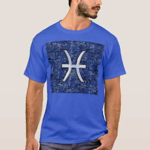 Pisces Zodiac-Symbol auf der Navy Blue Digital-Cam T-Shirt