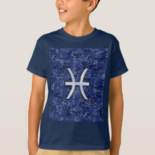 Pisces Zodiac-Symbol auf der Navy Blue Digital-Cam T-Shirt