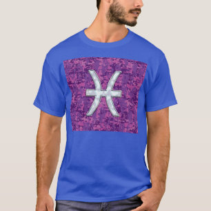 Pisces Zodiac Symbol auf Fuchsia Pink Digitale Cam T-Shirt