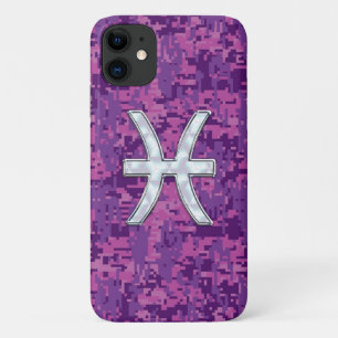 Pisces Zodiac Symbol auf Pink Digital Camouflage Case-Mate iPhone Hülle