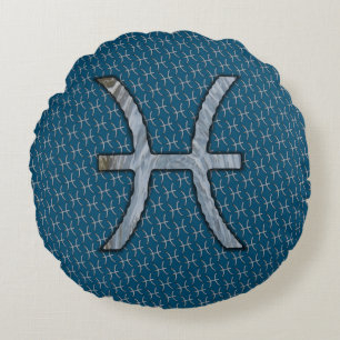 Pisces Zodiac Symbol Element von Kenneth Yoncich Rundes Kissen
