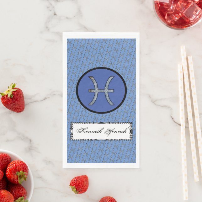 Pisces Zodiac Symbol Element von Kenneth Yoncich Serviette (Beispiel)
