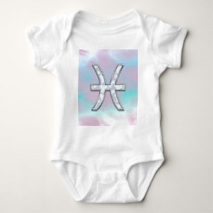 Pisces Zodiac Symbol Mutter der Perldekoration Baby Strampler