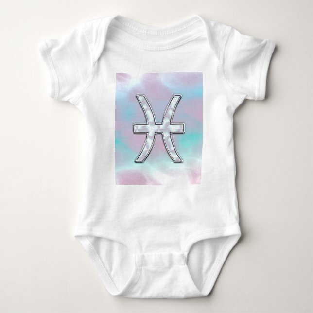 Pisces Zodiac Symbol Mutter der Perldekoration Baby Strampler (Vorderseite)