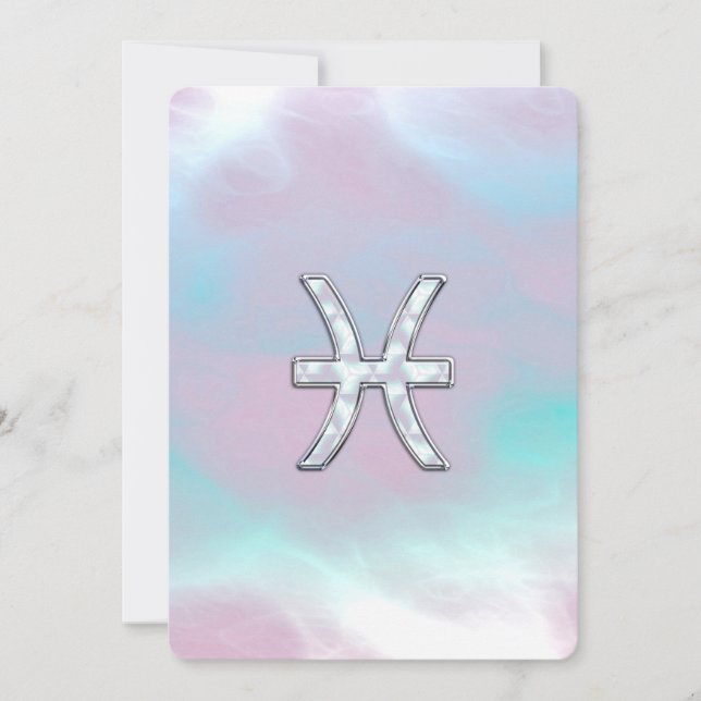 Pisces Zodiac Symbol Mutter von Perle Stil (Vorderseite)