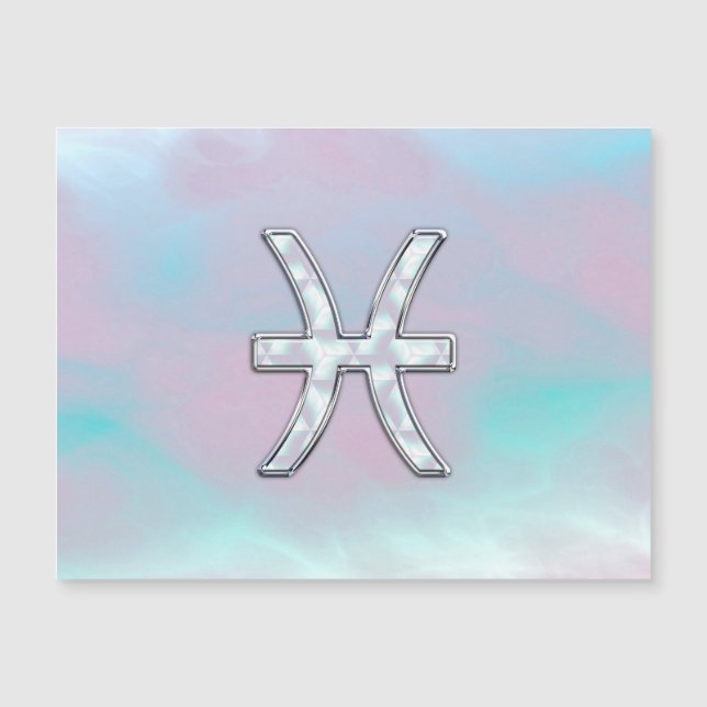 Pisces Zodiac Symbol Pastel Mutter Pearl Stil Magnetkarte (Vorderseite)