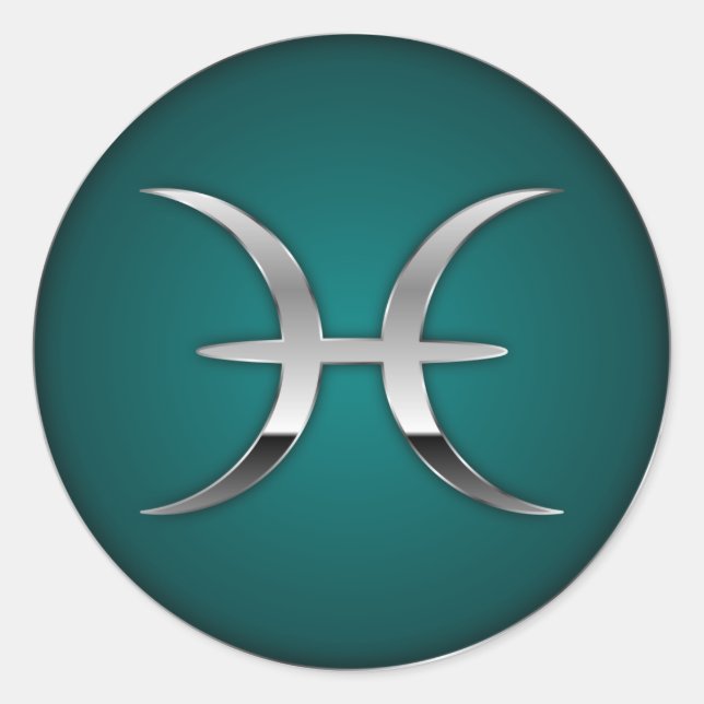 Pisces - Zodiac-Symbol Runder Aufkleber (Vorderseite)
