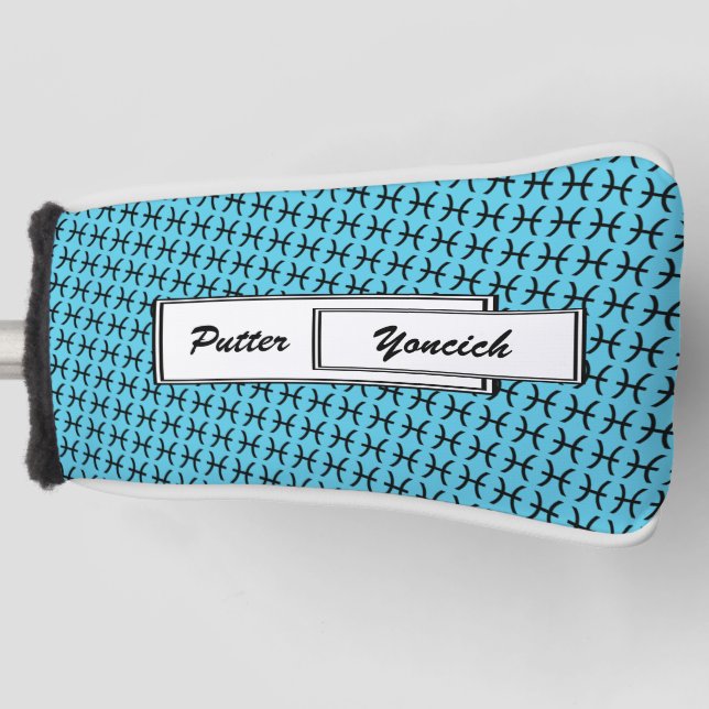 Pisces Zodiac Symbol Standard von Kenneth Yoncich Golf Headcover (Vorderseite)