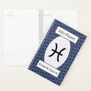 Pisces Zodiac Symbol Standard von Kenneth Yoncich Planer