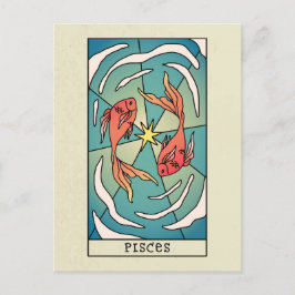 Pisces Zodiac Unterzeichnung Abstrakter Kunst Vint Postkarte