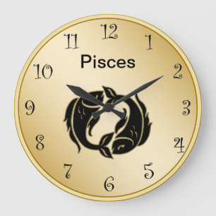 Pisces Zodiac Wall Große Wanduhr