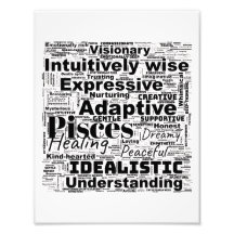 Pisces Zodiac Word Cloud - Inspiration Foto Art