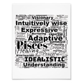Pisces Zodiac Word Cloud - Inspiration Foto Art