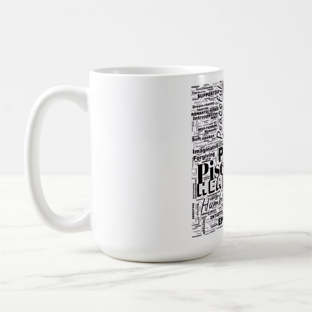 Pisces Zodiac Word Cloud Inspiration Kaffeetasse (Links)