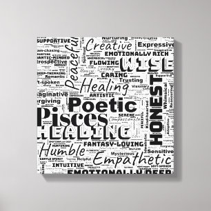 Pisces Zodiac Word Cloud Inspiration Leinwanddruck